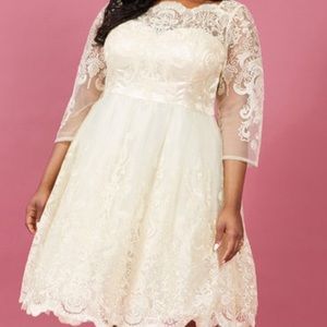 Ivory Chi Chi London Gilded Grace Lace Dress